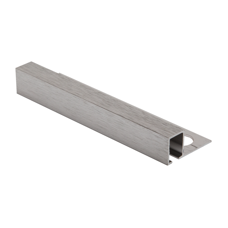 Square Edge Brushed Chrome Tile Trim TDP by Genesis Premium Tile Trim